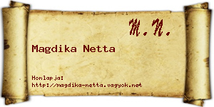Magdika Netta névjegykártya